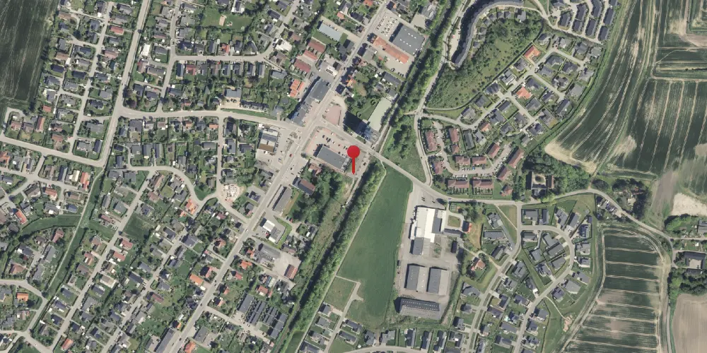 Historisk kort over Løgten Letbanestation