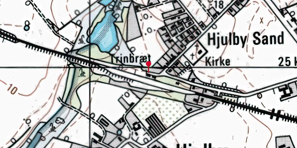 Historisk kort over Hjulby Station Historisk kort over Hjulby Station