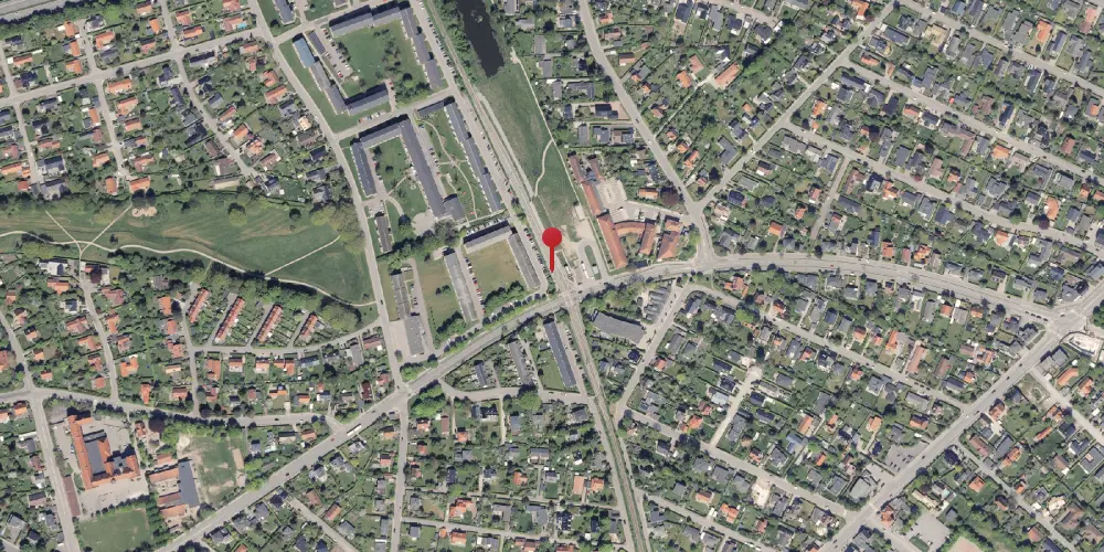 Historisk kort over Vestre Strandallé Letbanestation