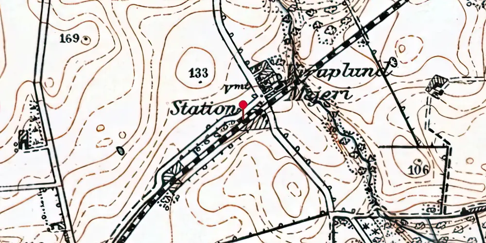 Historisk kort over Hjortshøj Letbanestation