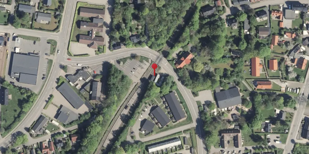 Historisk kort over Skødstrup Billetsalgssted med Sidespor [1918-1968]