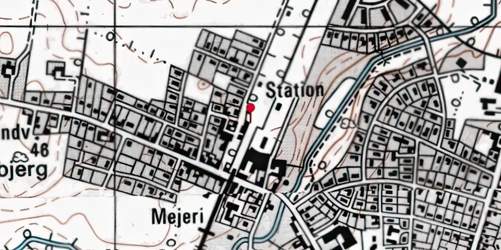 Historisk kort over Hornslet Letbanestation Historisk kort over Hornslet Letbanestation