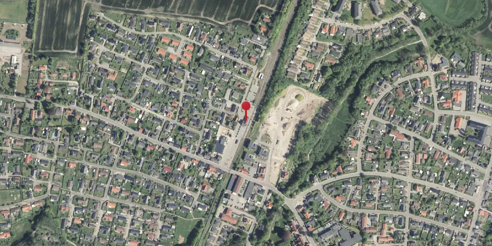 Historisk kort over Hornslet Letbanestation Historisk kort over Hornslet Letbanestation