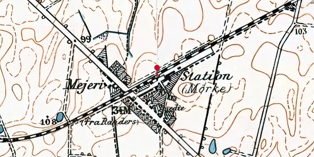 Historisk kort over Mørke Letbanestation