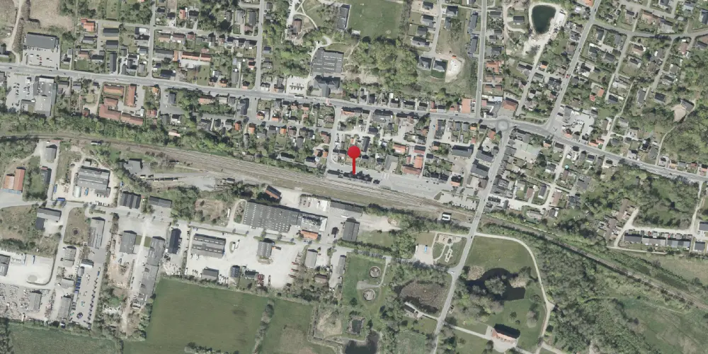 Historisk kort over Ryomgård Letbanestation