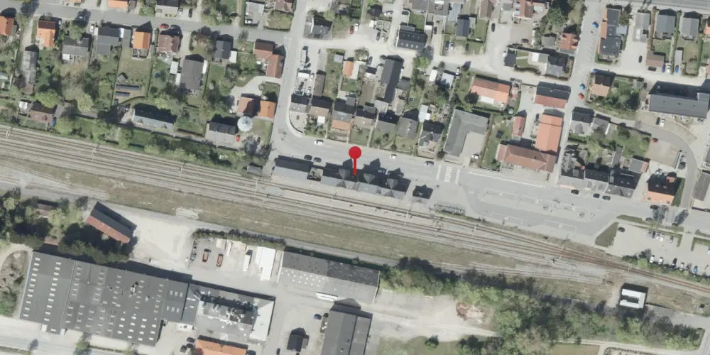 Historisk kort over Ryomgård Letbanestation