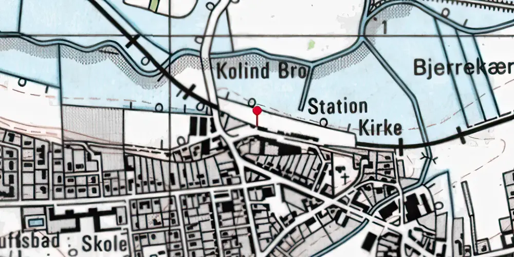 Historisk kort over Kolind Letbanestation