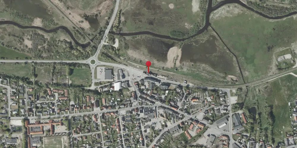 Historisk kort over Kolind Letbanestation