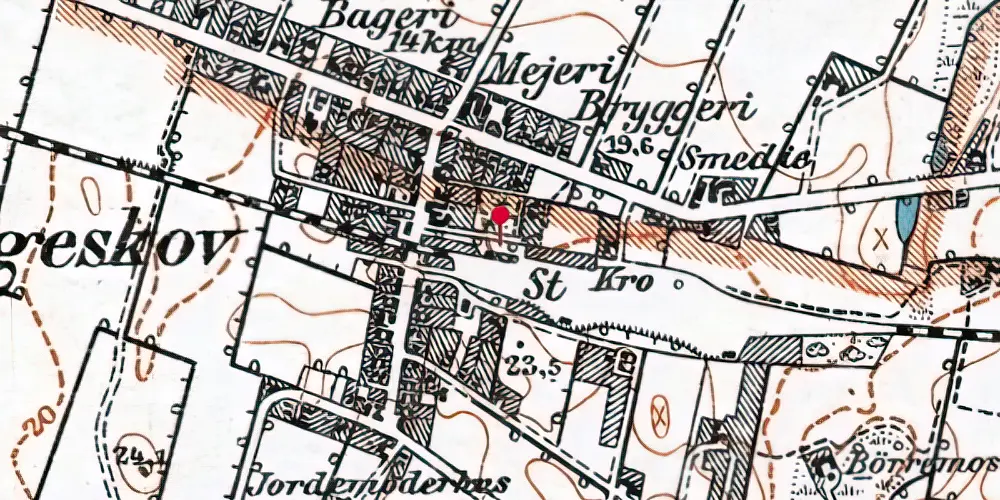 Historisk kort over Langeskov Station [1888-1977]