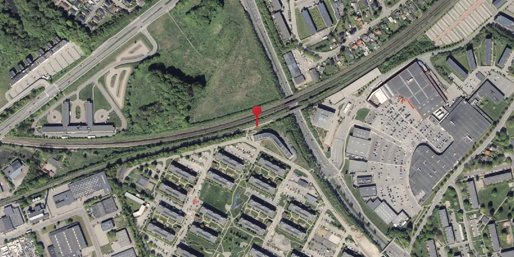 Historisk kort over Rosenhøj Letbanestation