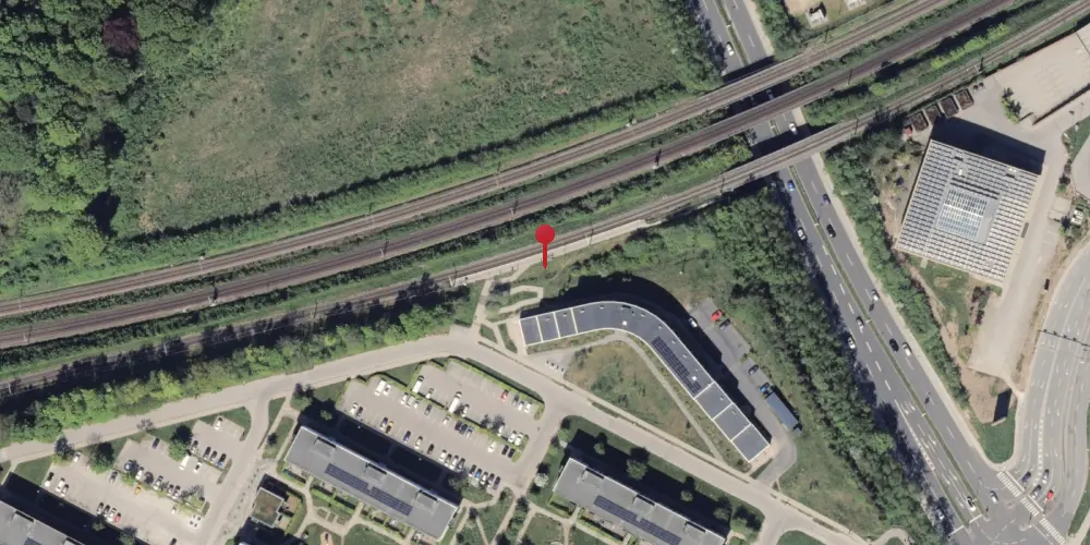 Historisk kort over Rosenhøj Letbanestation