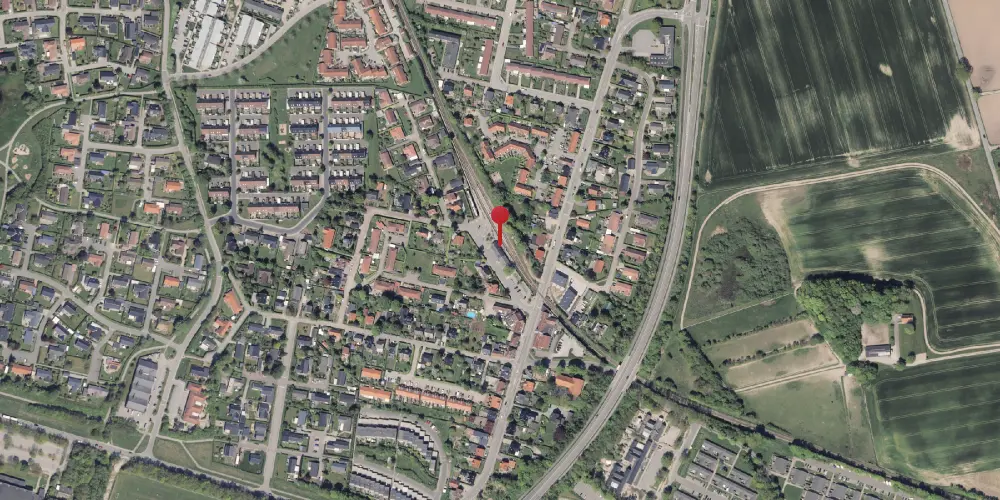 Historisk kort over Tranbjerg Letbanestation