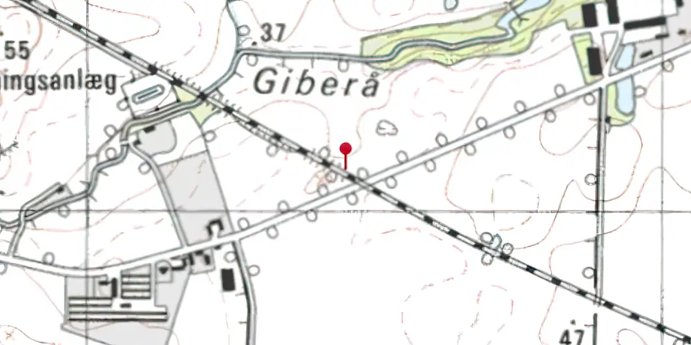 Historisk kort over Vilhelmsborg Letbanestation