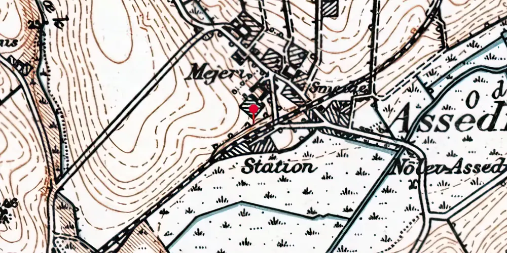 Historisk kort over Assedrup Letbanestation