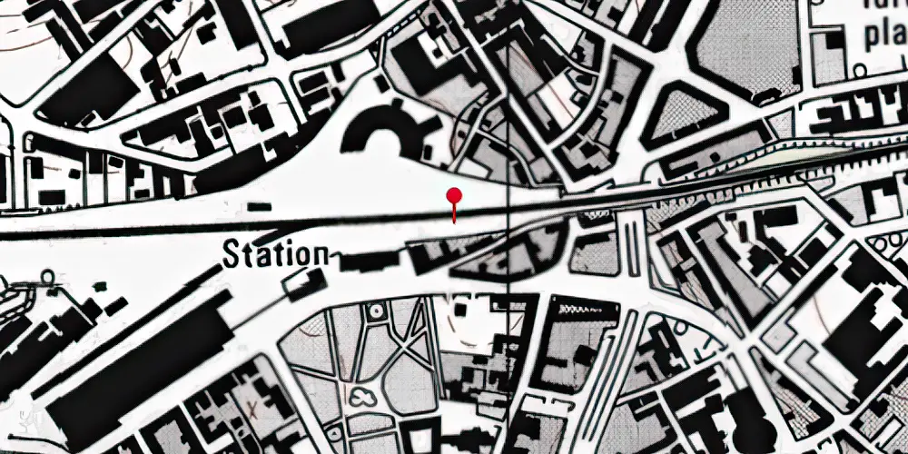 Historisk kort over Odense Banegård Center Historisk kort over Odense Banegård Center