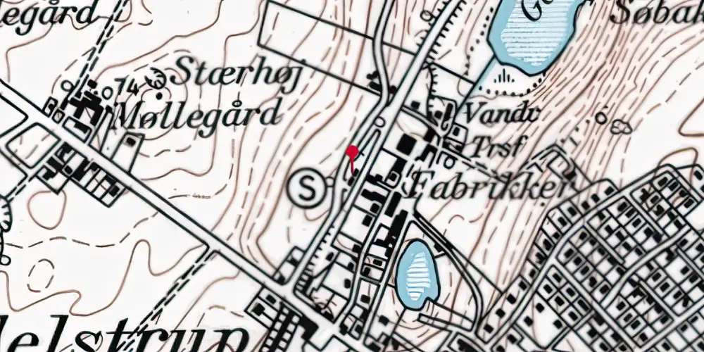 Historisk kort over Mundelstrup Station [1862-1972]