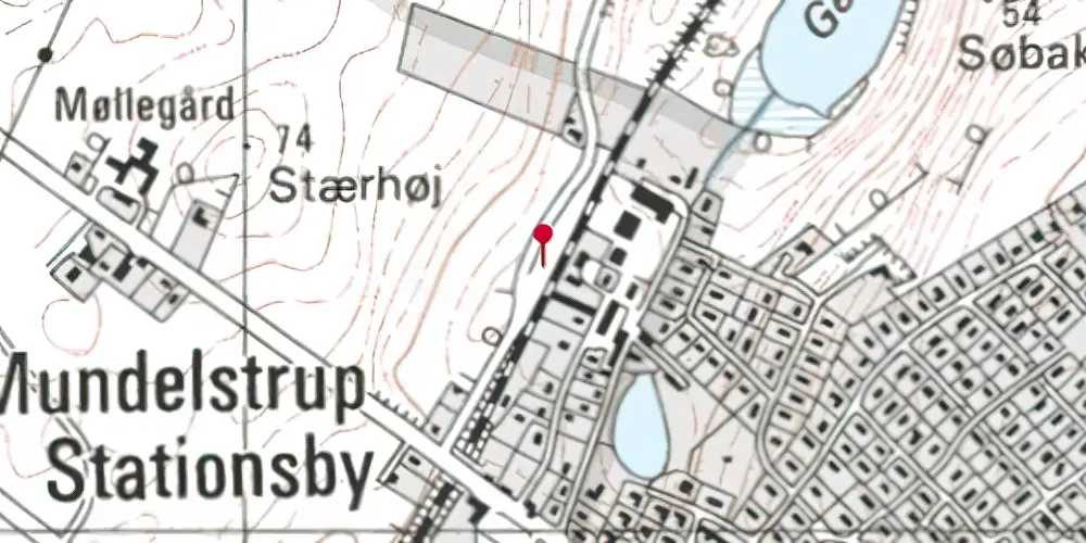 Historisk kort over Mundelstrup Station [1862-1972]