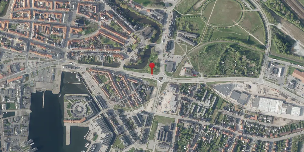 Historisk kort over Nyborg Station [1865-1871]