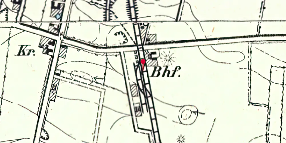 Historisk kort over Over-Jerstal Station [1904-1973]