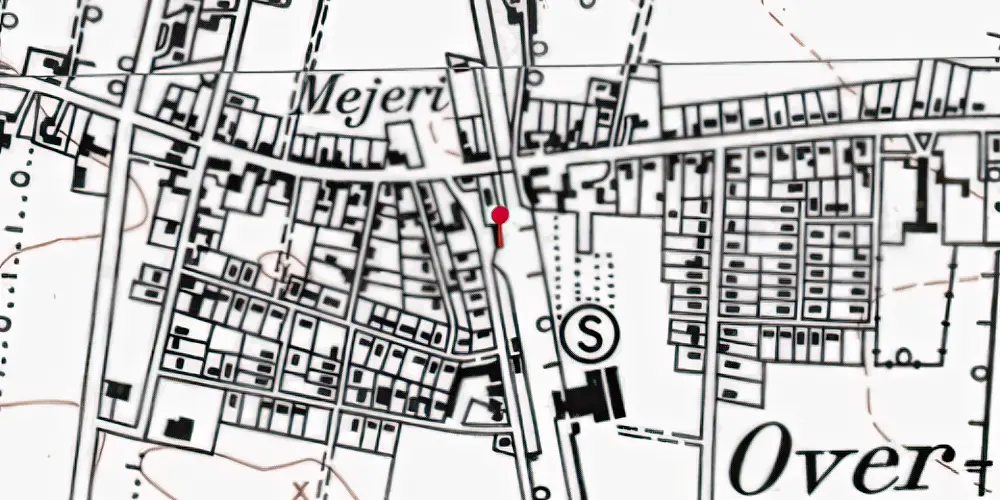 Historisk kort over Over-Jerstal Station [1904-1973]