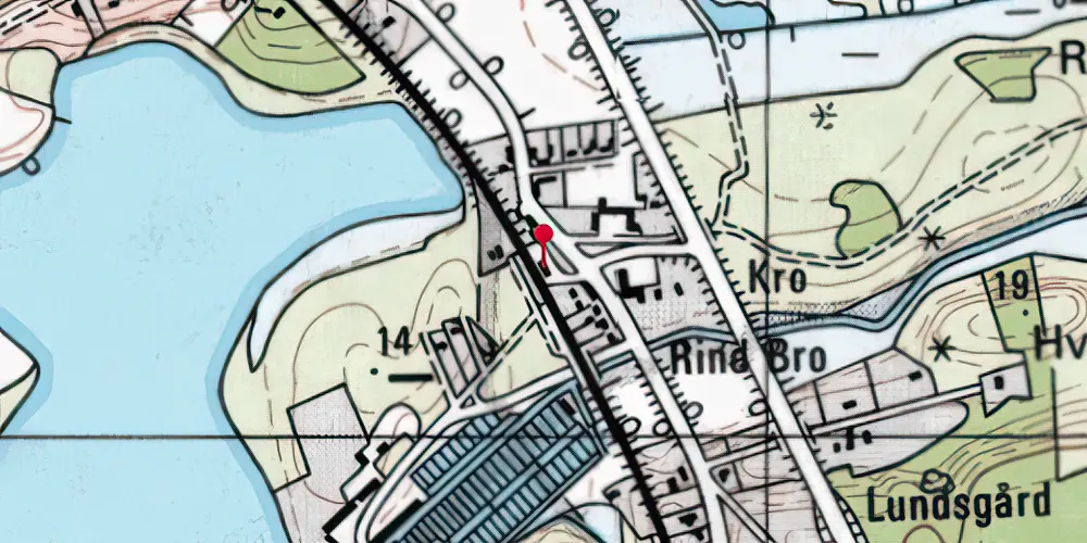 Historisk kort over Rindsholm Station [1863-1969]