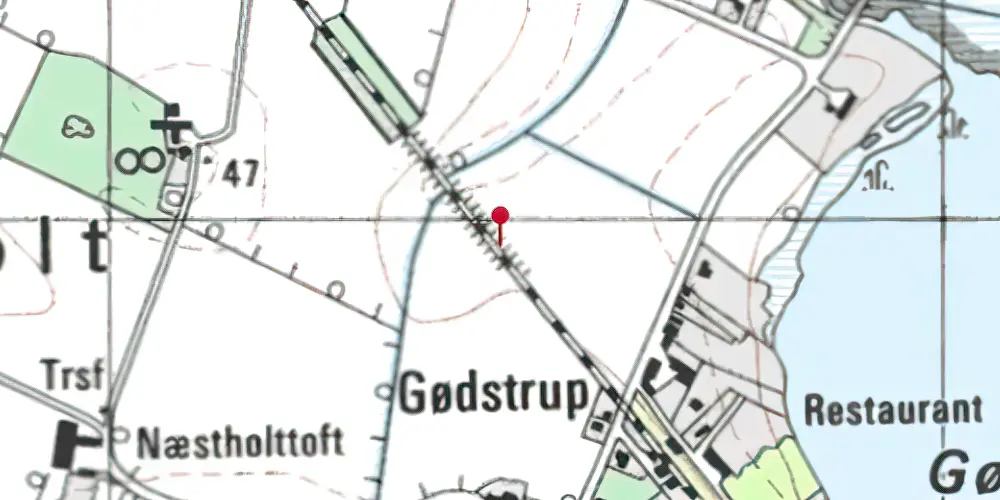 Historisk kort over Gødstrup Trinbræt