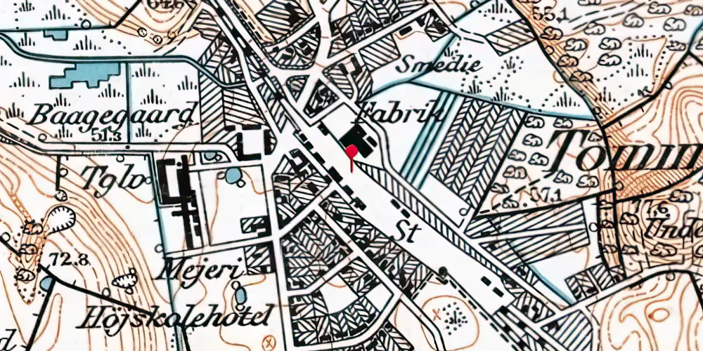 Historisk kort over Tommerup Station