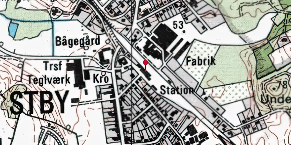 Historisk kort over Tommerup Station