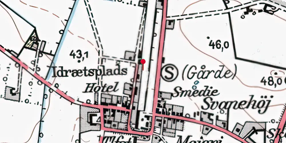 Historisk kort over Gårde Trinbræt