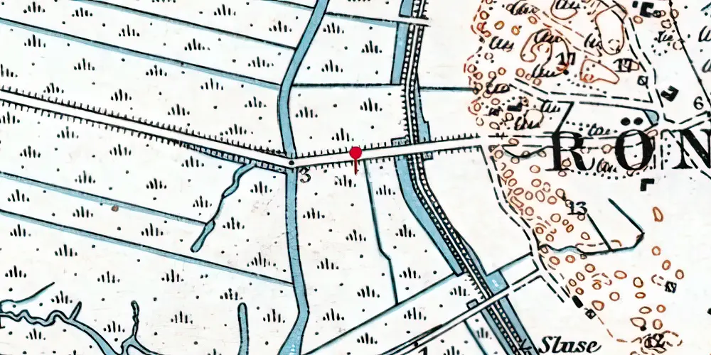 Historisk kort over Rønland Station [1955-1973]