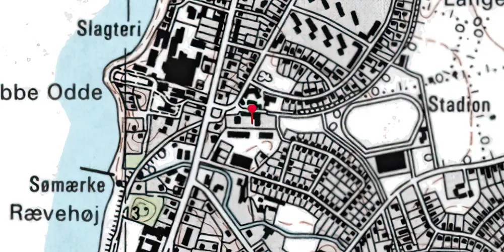 Historisk kort over Rønne Nord Billetsalgssted [1955-1955]