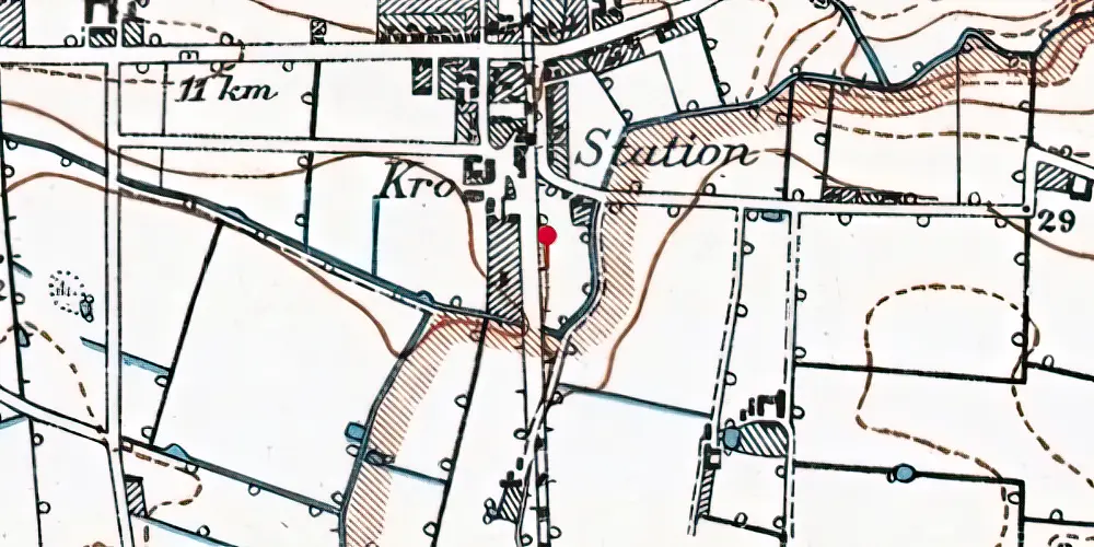 Historisk kort over Nørre Alslev Trinbræt