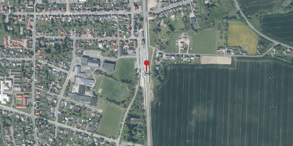 Historisk kort over Nørre Alslev Trinbræt