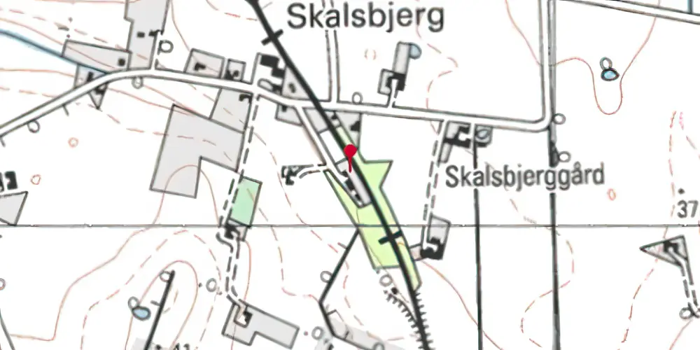 Historisk kort over Sludstrup Trinbræt