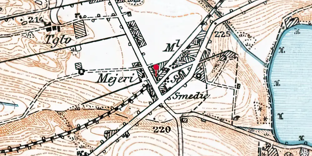 Historisk kort over Stilling Billetsalgssted [1868-1889]