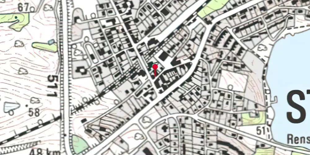 Historisk kort over Stilling Billetsalgssted [1868-1889]