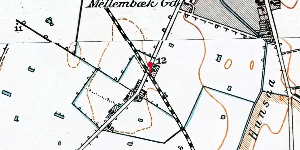 Historisk kort over Grimstrup (MBJ veteranbane) Trinbræt
