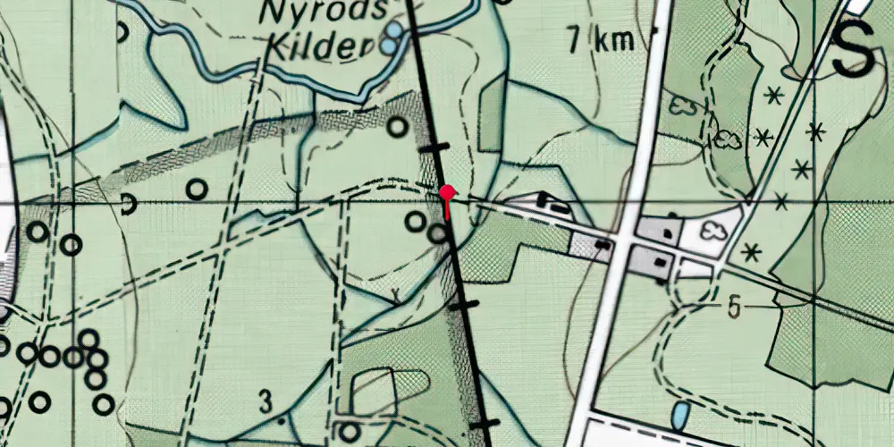 Historisk kort over Merretskov Trinbræt