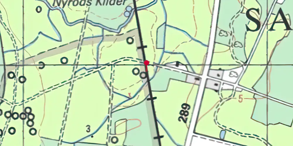 Historisk kort over Merretskov Trinbræt