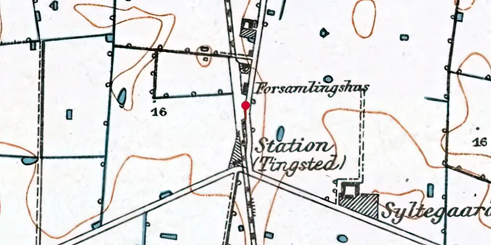 Historisk kort over Tingsted Teknisk Station