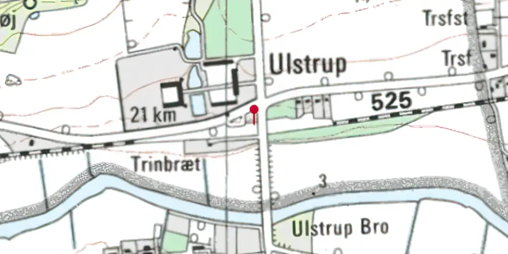 Historisk kort over Ulstrup Station [1870-1974]