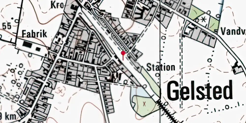 Historisk kort over Gelsted Trinbræt Historisk kort over Gelsted Trinbræt