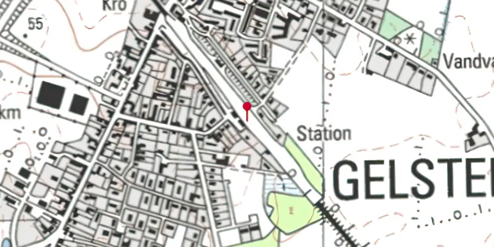 Historisk kort over Gelsted Trinbræt Historisk kort over Gelsted Trinbræt