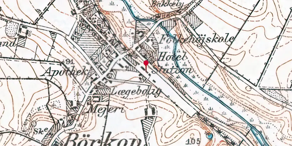 Historisk kort over Børkop Trinbræt