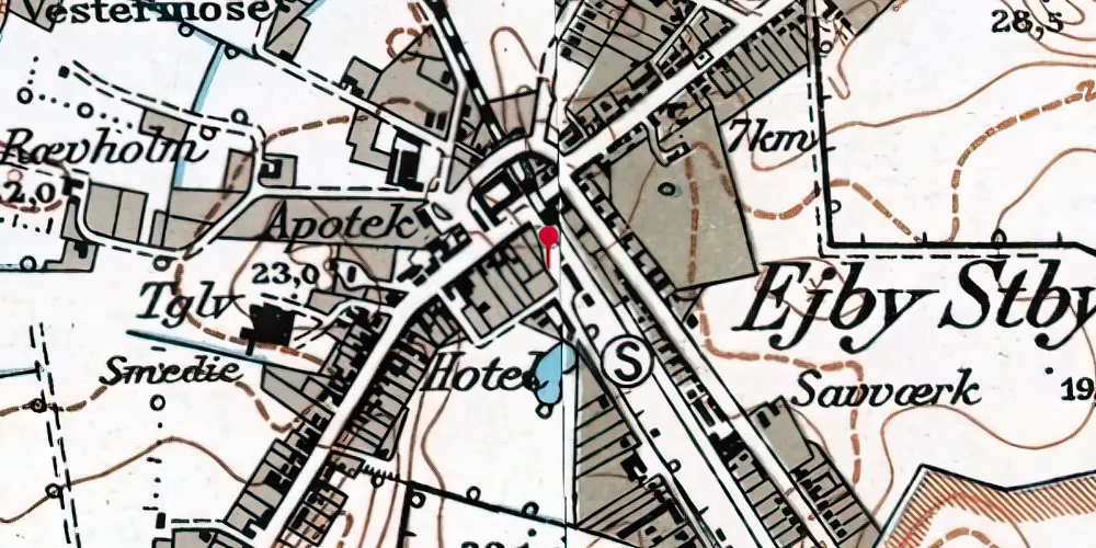 Historisk kort over Ejby Station