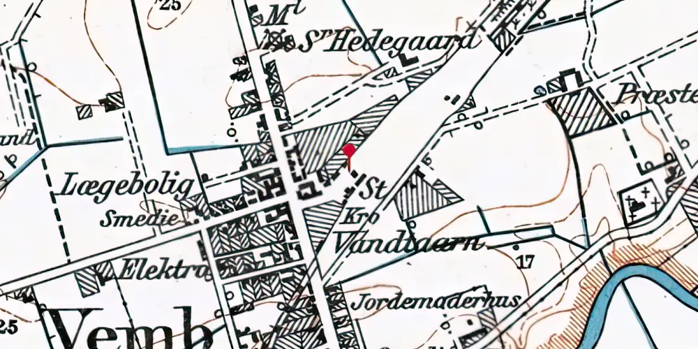 Historisk kort over Vemb Privatbanestation [1902-1959]