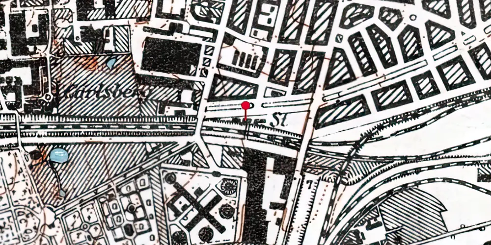 Historisk kort over Enghave Station [1923-1984]