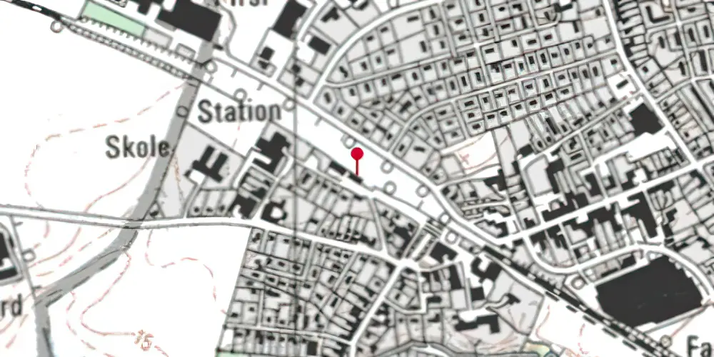 Historisk kort over Nørre Aaby Station