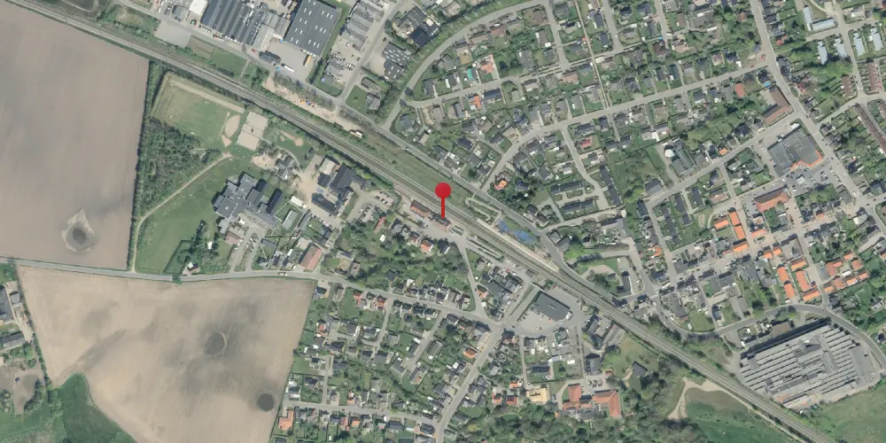 Historisk kort over Nørre Aaby Station