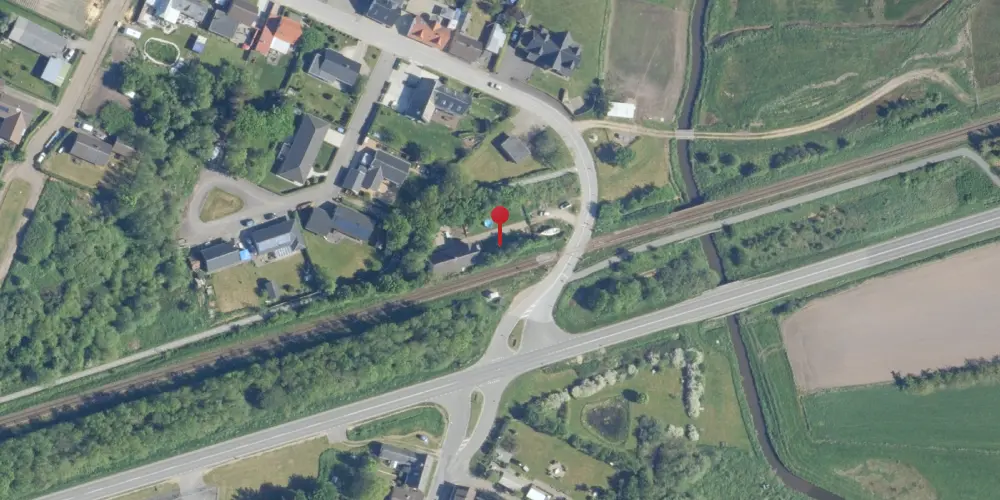 Historisk kort over Handbjerg Holdeplads med sidespor [1891-1946]